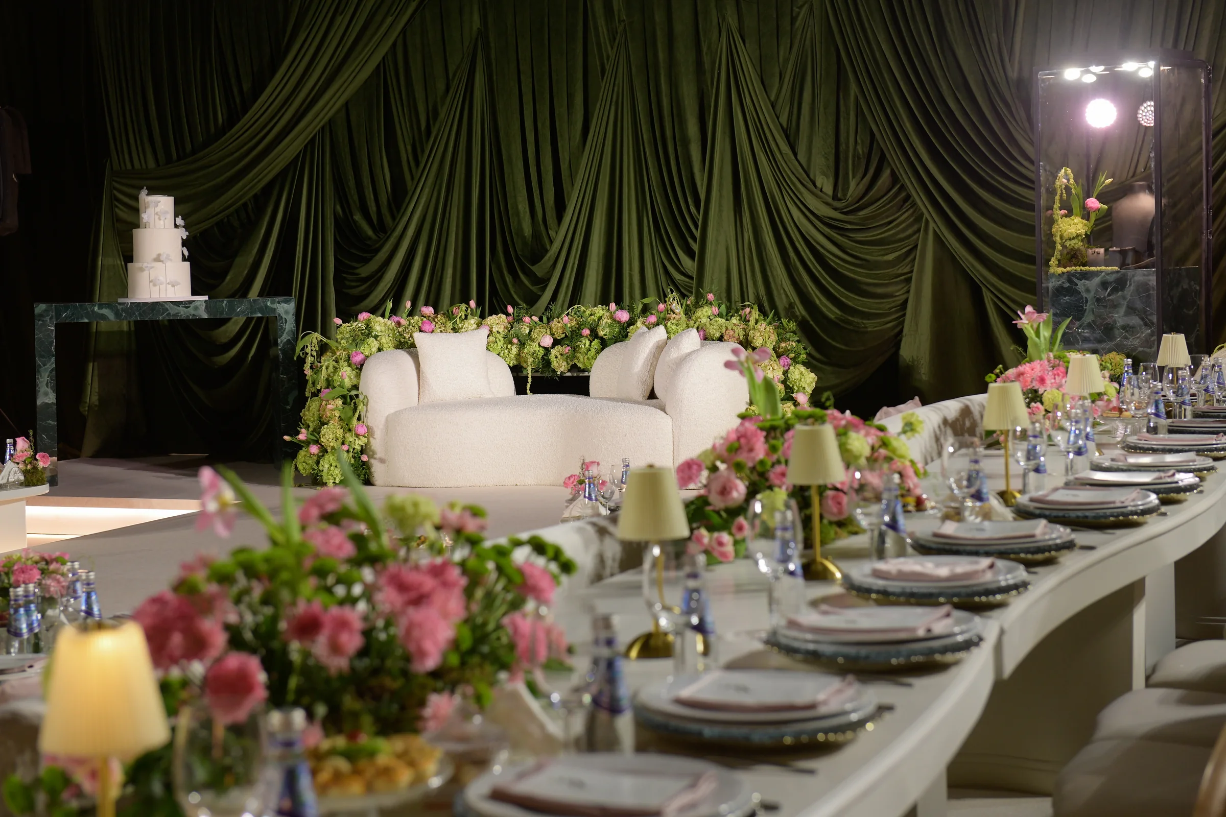 Wedding planners in qatar stage backdrop and lighting in Doha