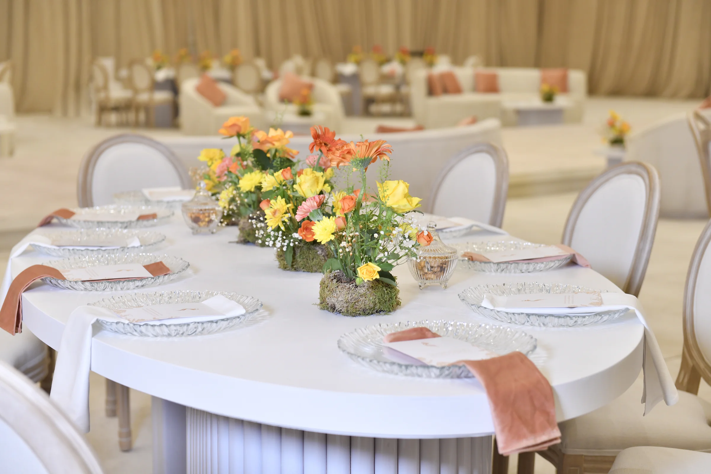Wedding planners in qatar stage backdrop and lighting in Doha