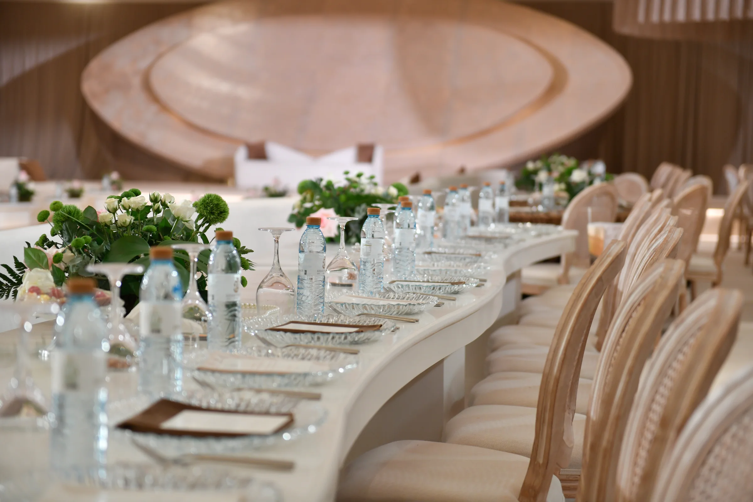 Kosha stage design in Doha for luxury wedding reception