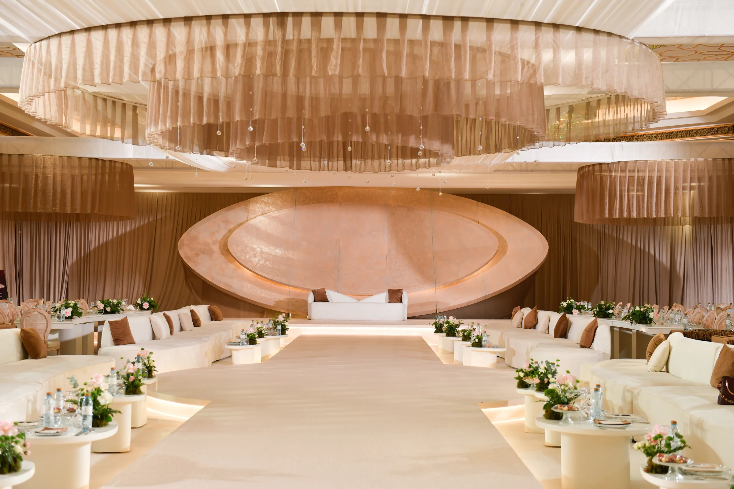 Wedding planners in qatar stage backdrop and lighting in Doha