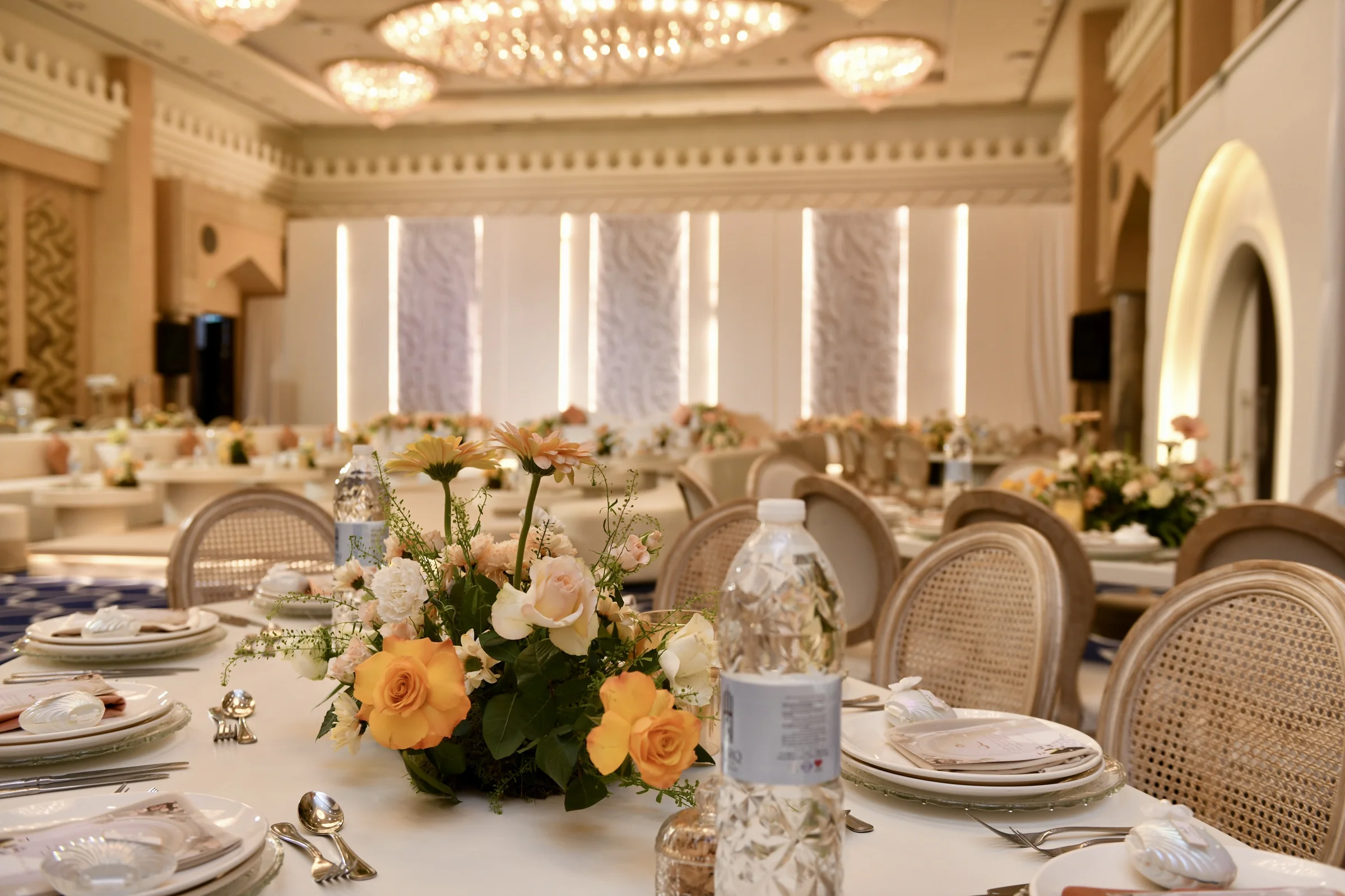 Kosha stage design in Doha for luxury wedding reception