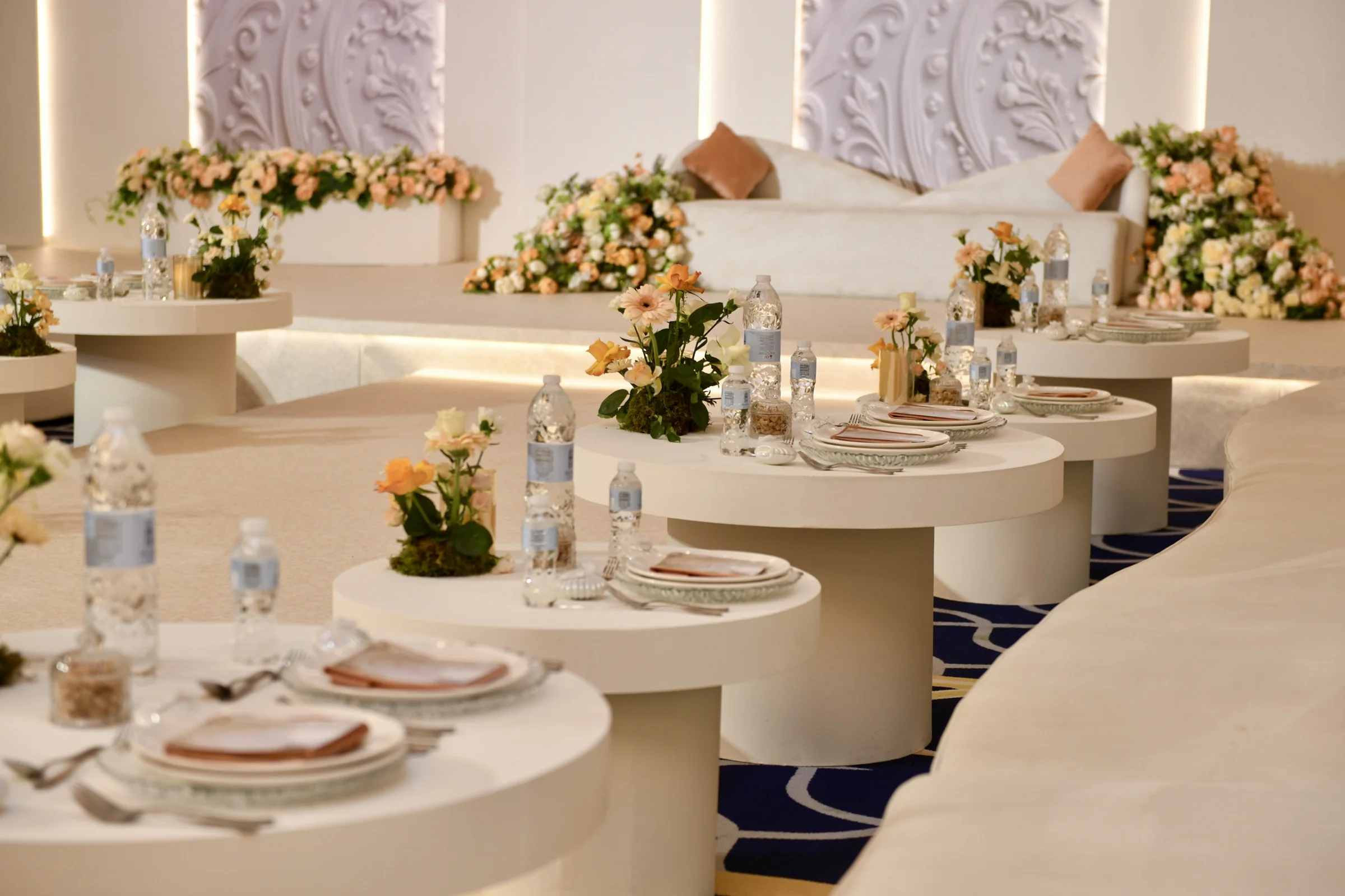 Kosha stage design in Doha for luxury wedding reception
