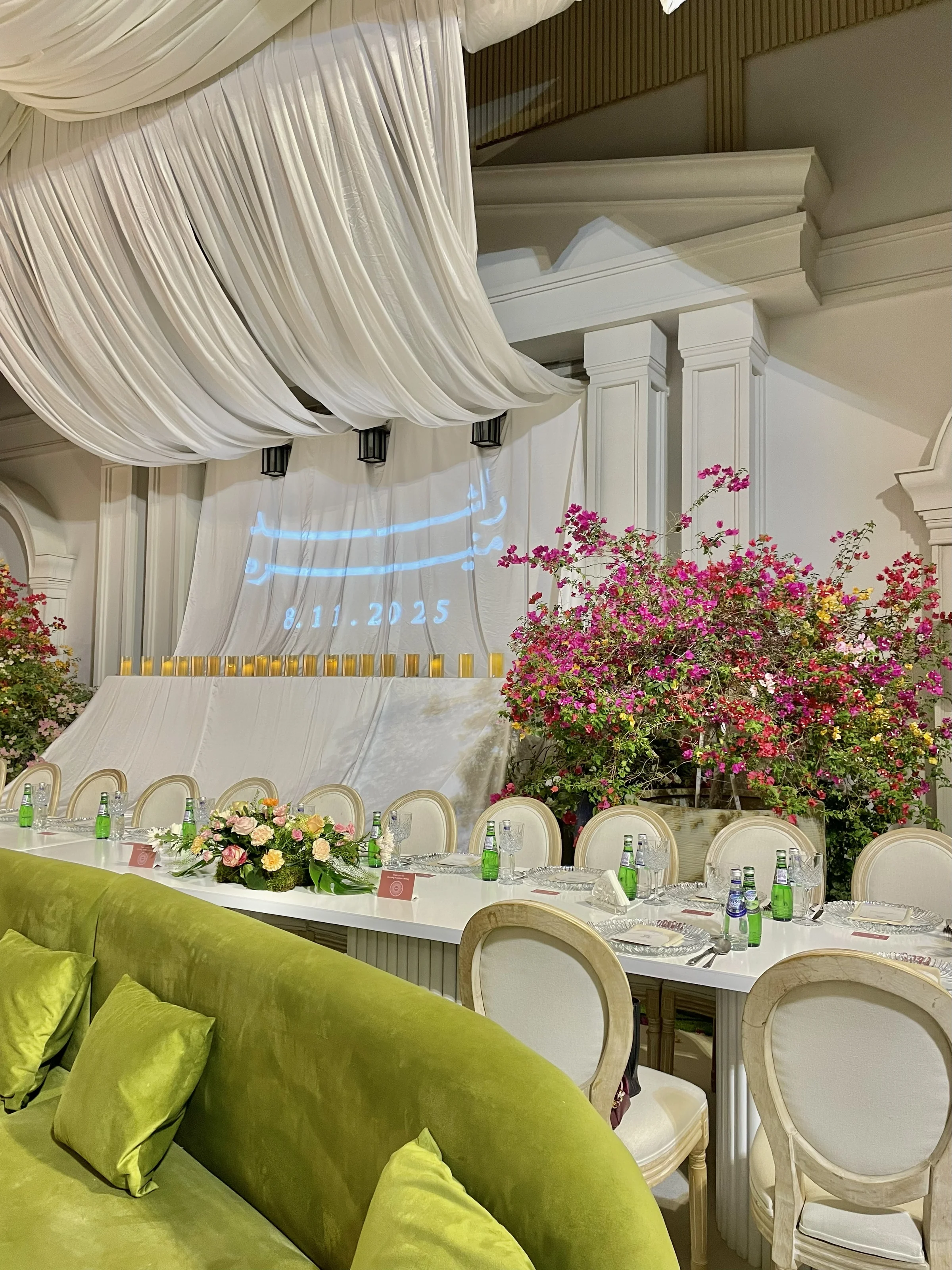 Kosha stage design in Doha for luxury wedding reception
