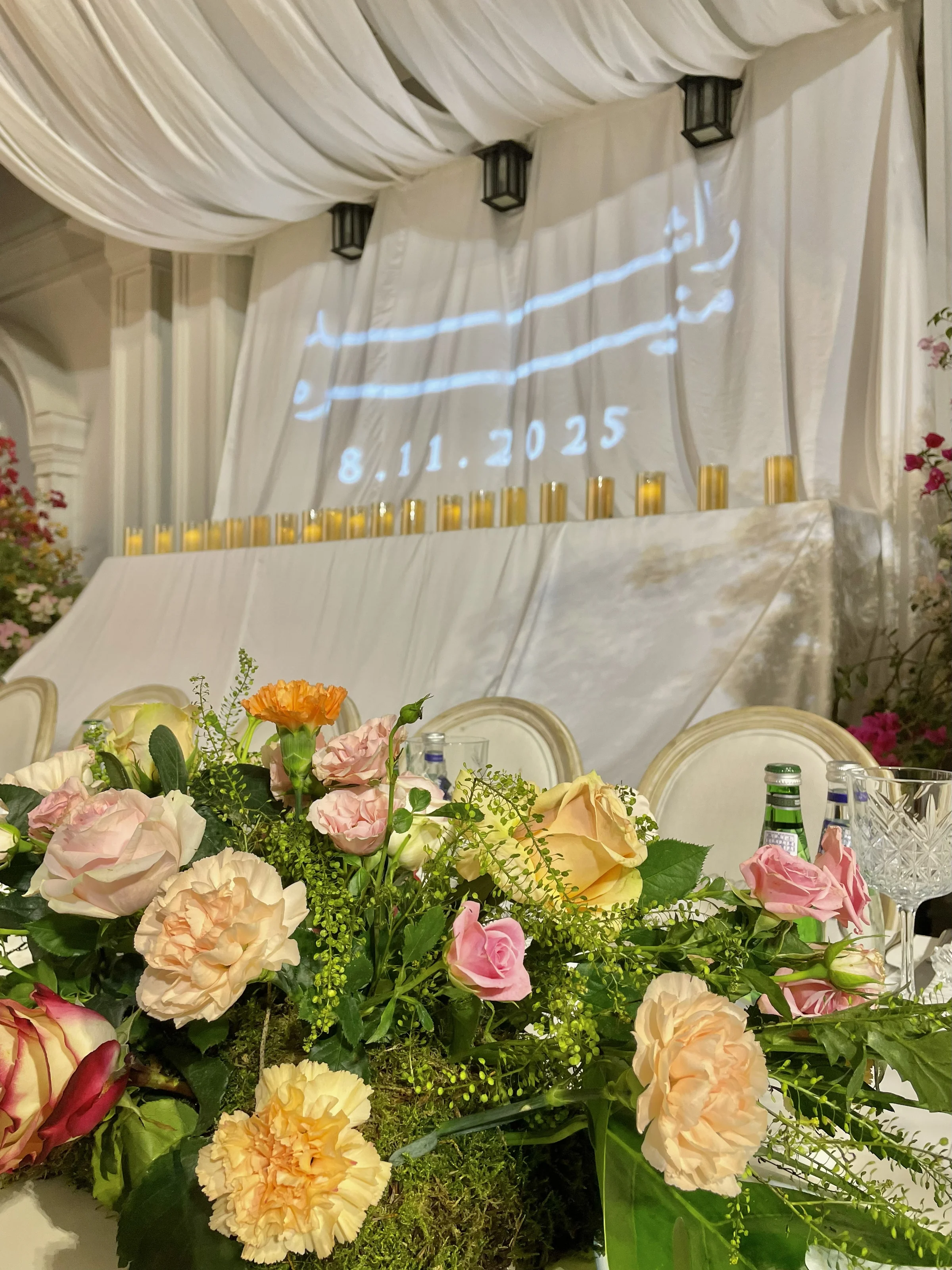 Kosha stage design in Doha for luxury wedding reception
