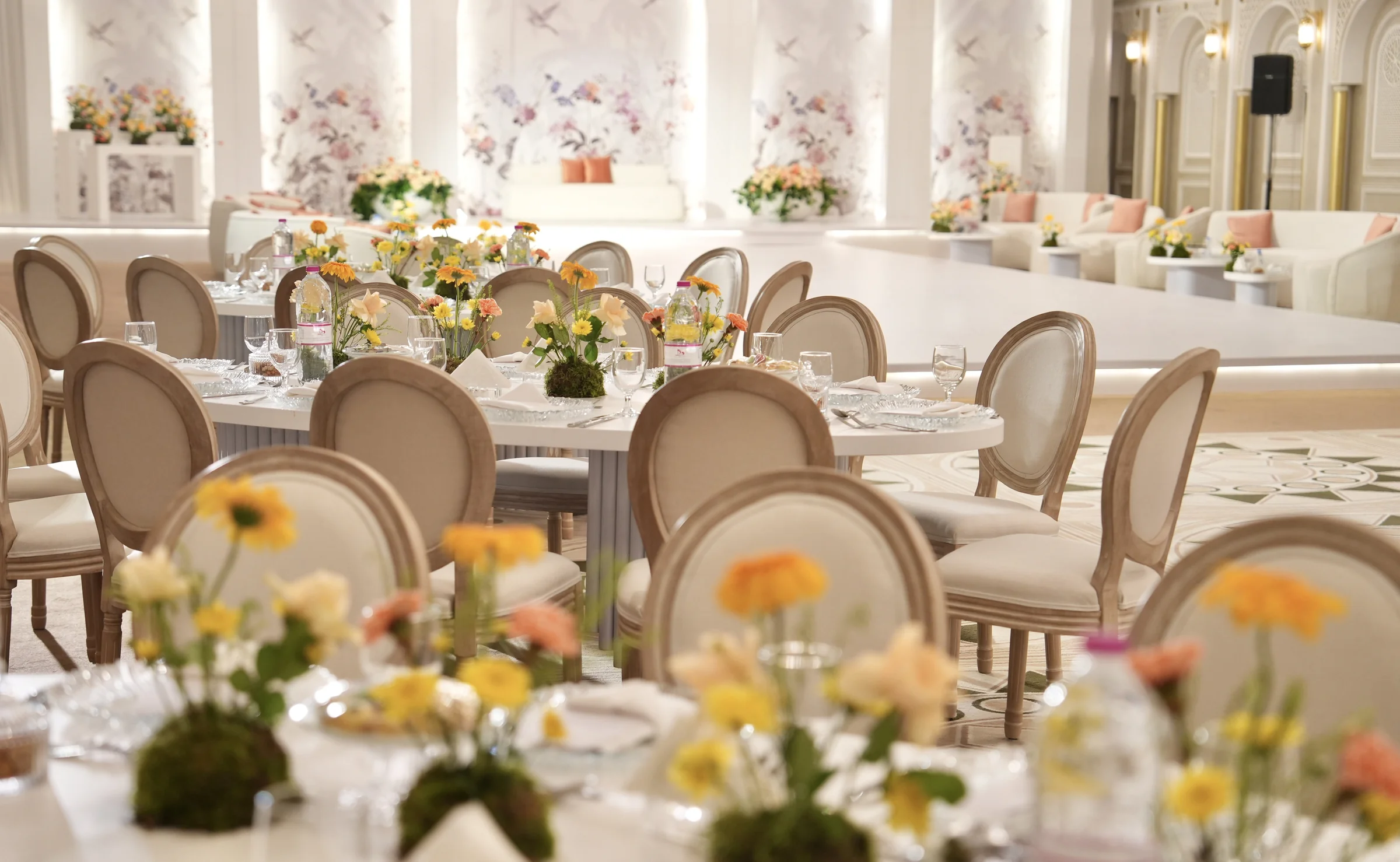 Wedding planners in qatar stage backdrop and lighting in Doha